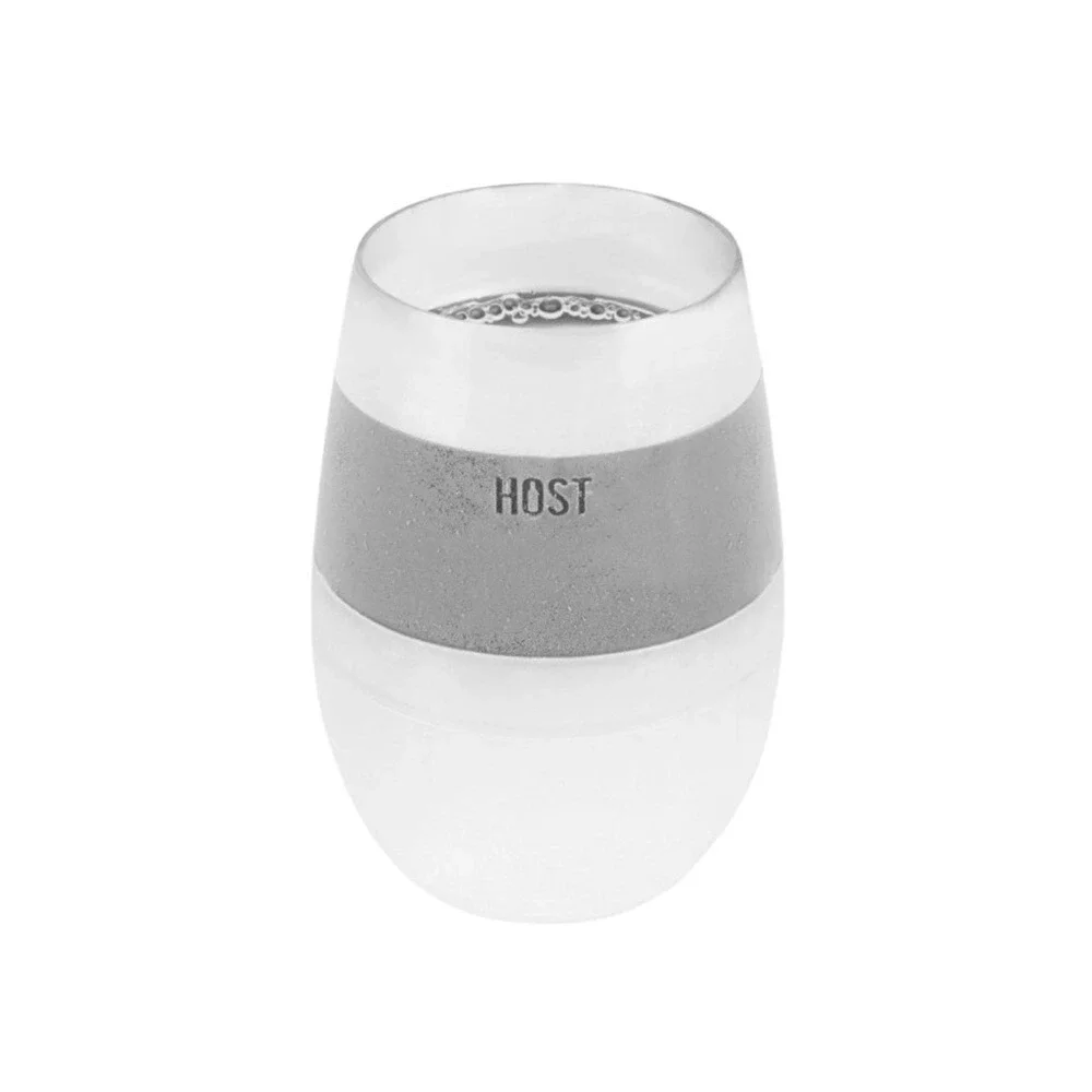Host FREEZE Cooling Wine Glasses Set of 2 Grey Stemless Insulated‎ Gel Tumblers